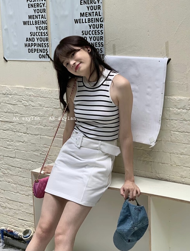 [A.K Skylin] casual simple and versatile skirt (with belt) 82671\zxl