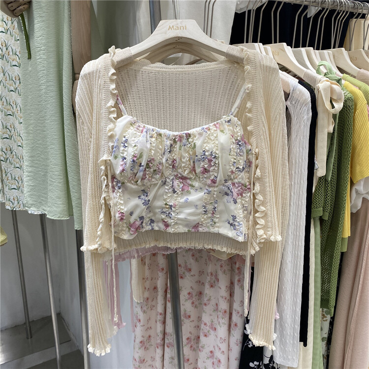 [Mina] fashionable, fresh, simple and versatile knitted cardigan 8893\hbx
