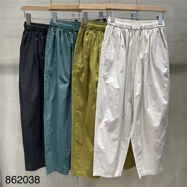 [fabric] elastic waist simple comfortable casual pants 862038\l
