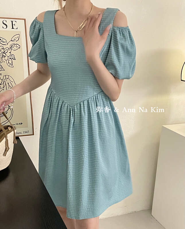 [Mi Xiang] sweet lady off shoulder waist dress 5370\hjy