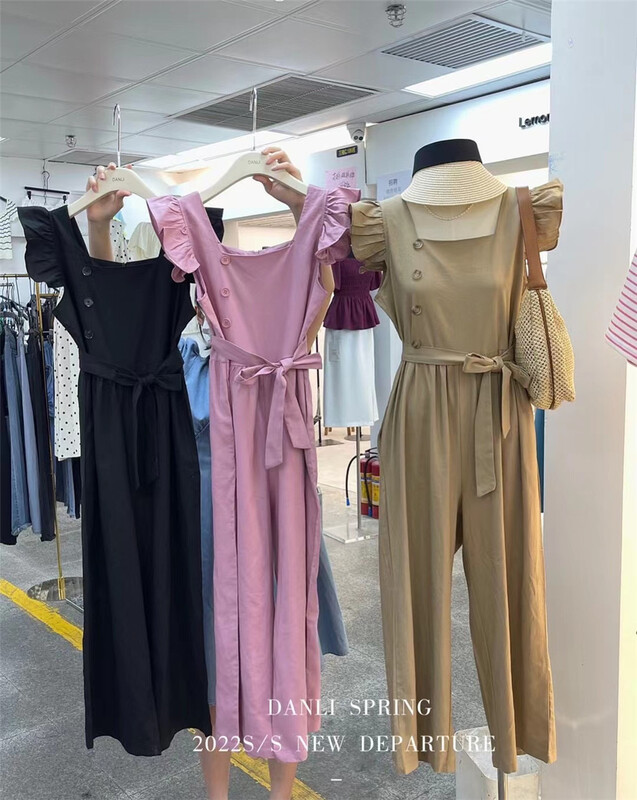 [Danli] design sense small fly sleeve fashion Jumpsuit (with belt) ys1-6199\hbx