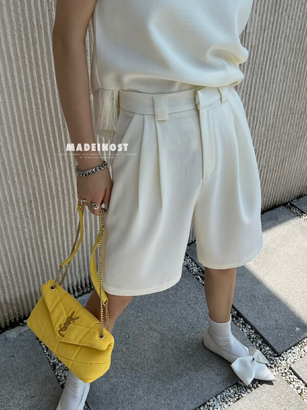 [OSHA madeinost] small fragrance skin texture suit pants casual pants loose 86387