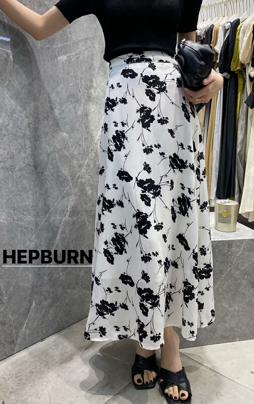 [Hepburn] high class big brand floral high waist skirt 3637\l