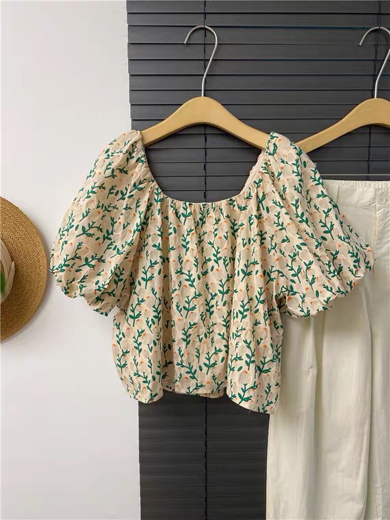 [Susan] fragmentary flower age reducing soft shirt ys1-18583\lsw