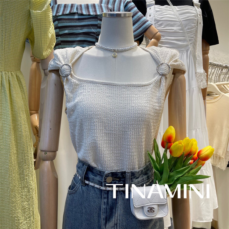 [tinamini] elegant square neck shirt 0219\hjy