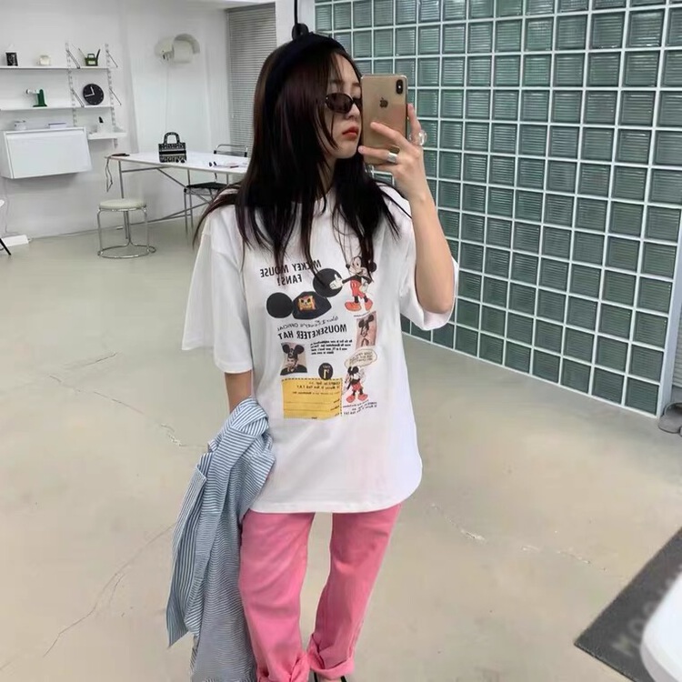 [East room] cartoon Mickey print loose large short sleeve T-shirt 11-22\wtt