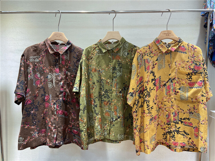 [ninestone nine stones] Vintage Decor loose shirt 26987\l