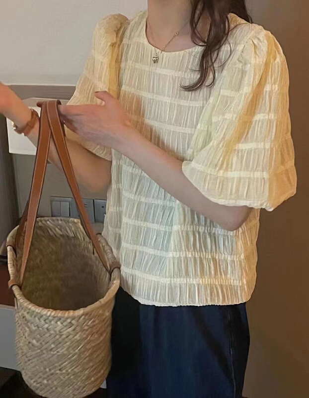 [vi+] Korean short sleeve small fresh shirt (excluding matching) 2816\lsw