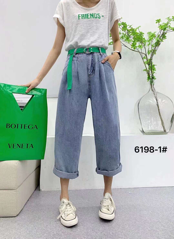 Original price 42.86! [Mina] simple and versatile foreign style thin jeans (with belt) 6198-1\lsw