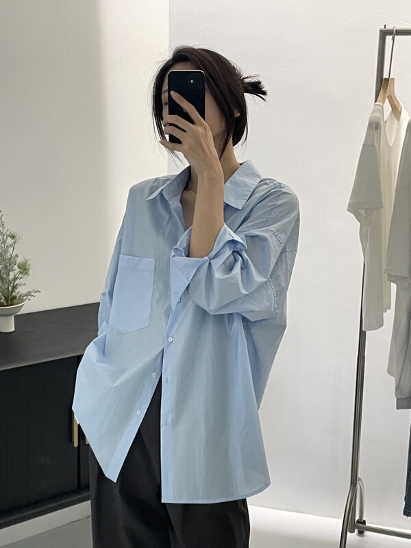[clean space] simple solid color versatile loose shirt 32115\cqw