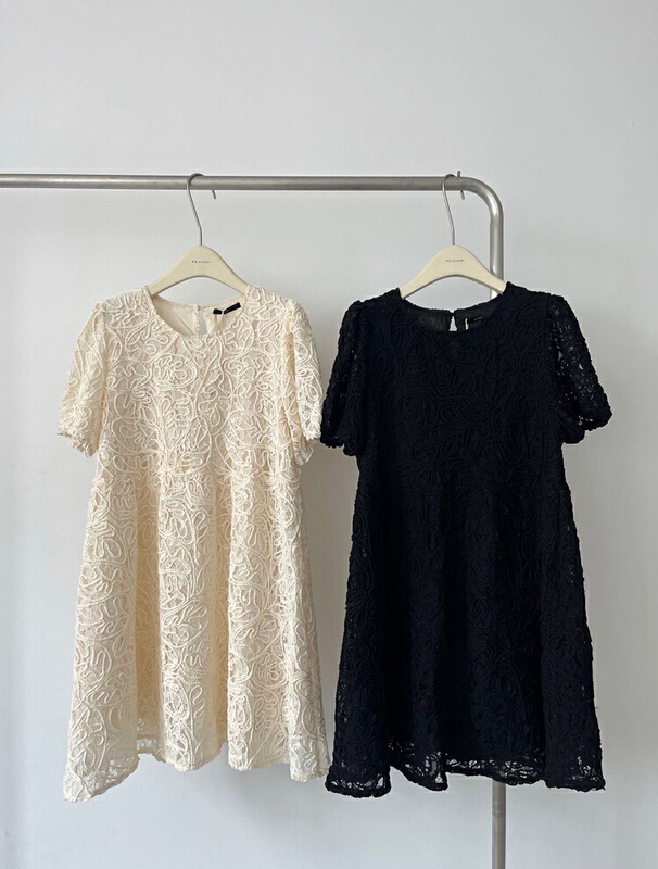 [RS] Korean lady lace bubble sleeve loose dress rs2169\xyy