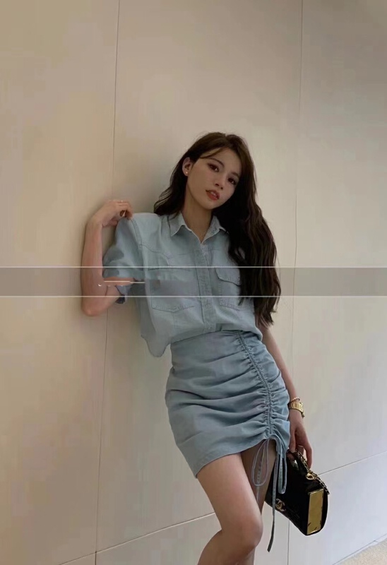 [Yan Zhen] work clothes fashion short coat + Spice Girl temperament skirt suit (without necklace) 67780\pcz