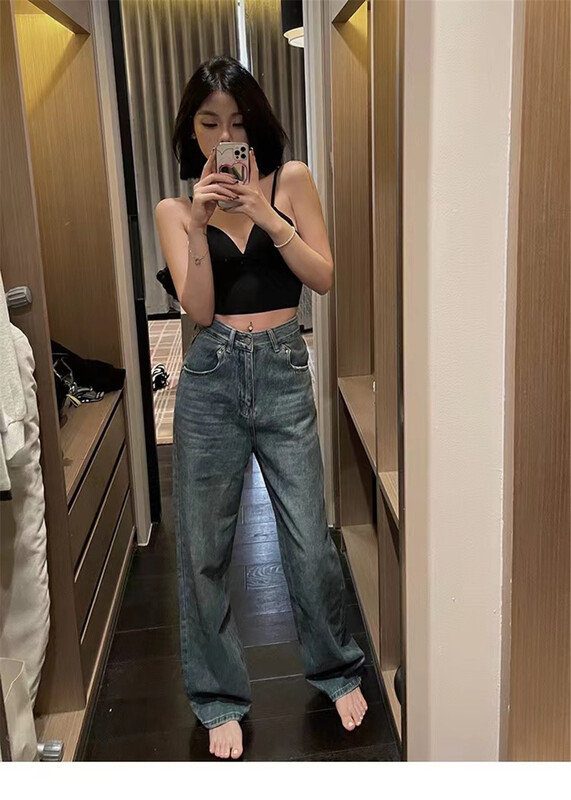 [MS studio] Vintage washing water, used and versatile jeans 6902\pcz