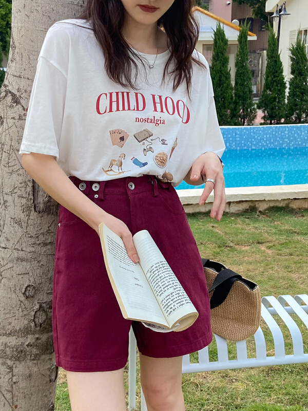 In early summer! [C for her] Korean casual printed short sleeve T-shirt 5126\xj