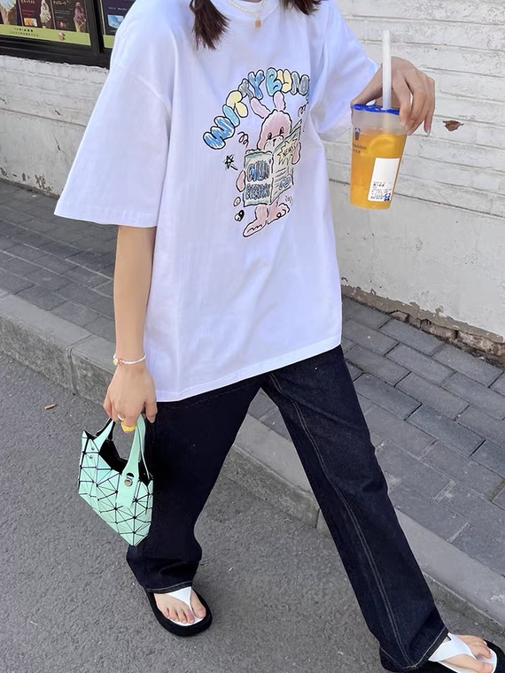 [free Valley] rabbit print fashion small fresh short sleeve T-shirt 139\lsw