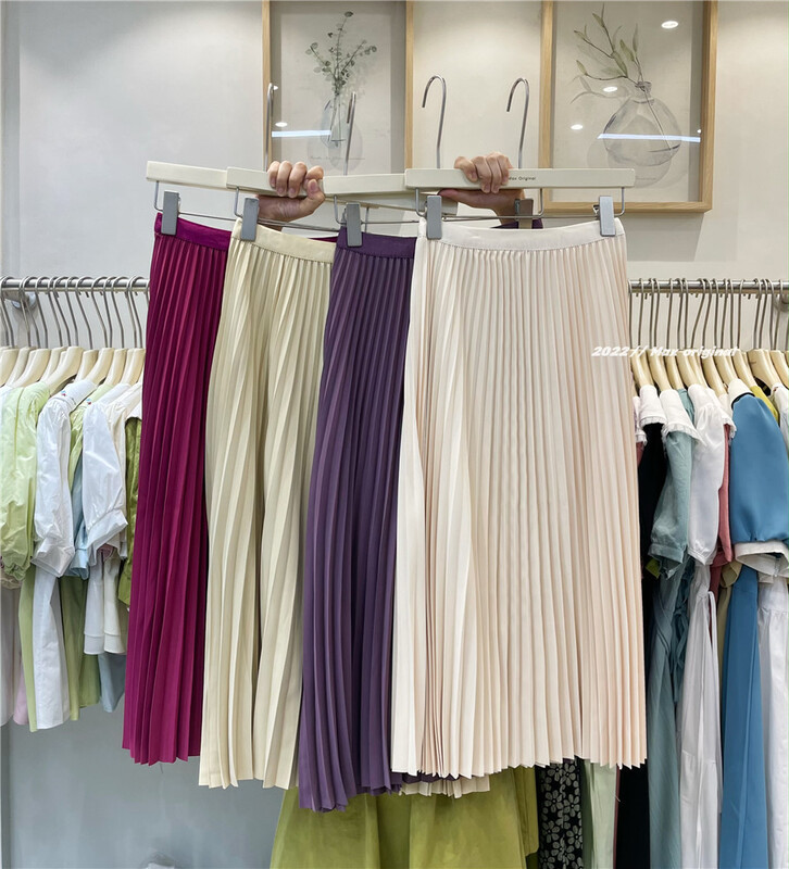 [Max original] high waist slim pleated skirt 98266\hbx