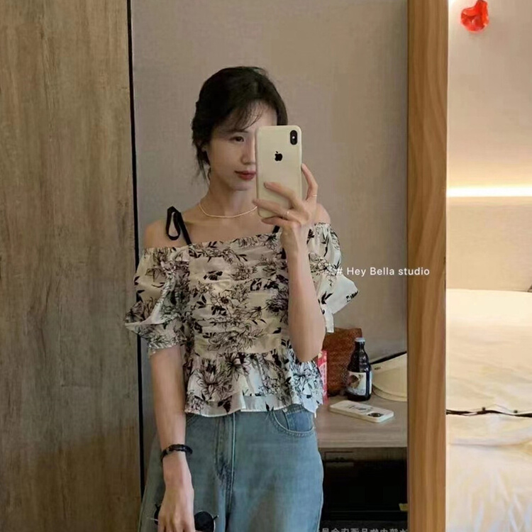 [hey Bella] bubble sleeve fresh and simple shirt ys1-1675\ll