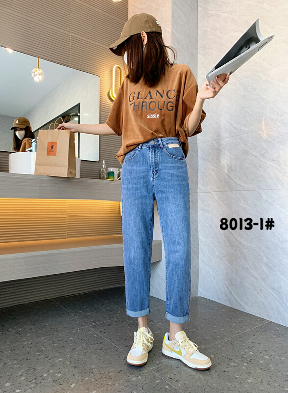 New year in early spring! [Mina] Korean versatile Harlan jeans 8013-1\lsw