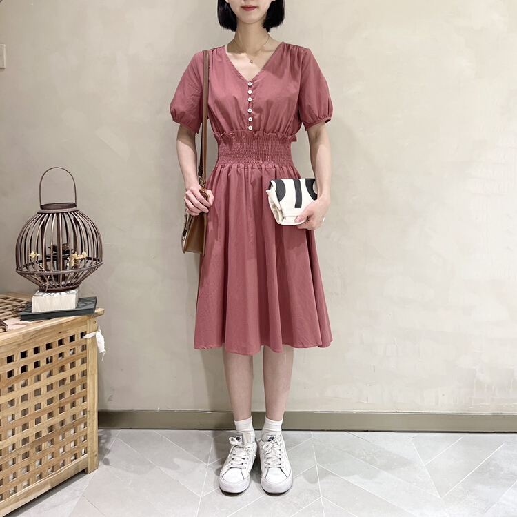 [I look] temperament retro waist closing thin dress 12072\zjy