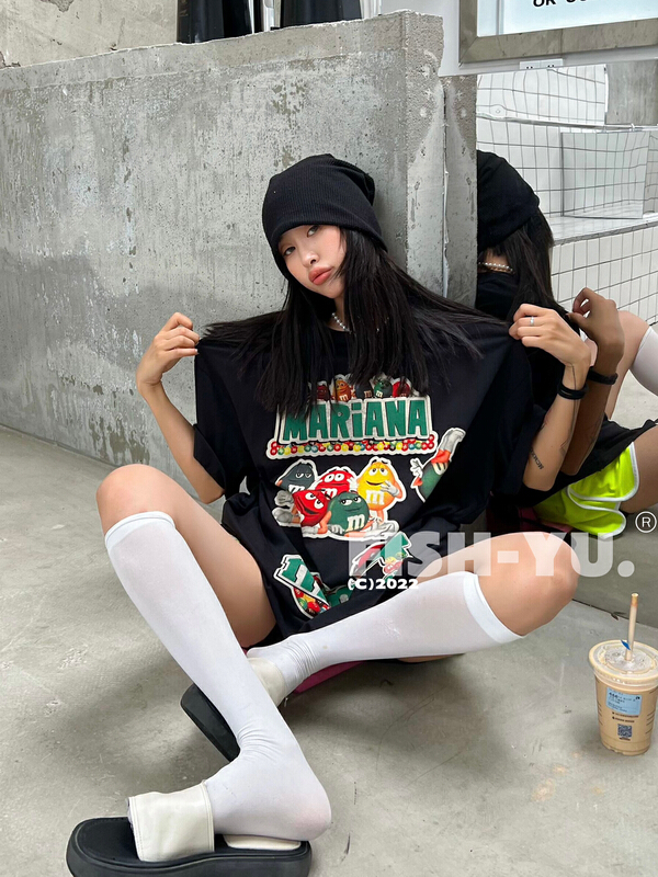 [fish Yu] m bean cartoon watermark short sleeve T-shirt 22218