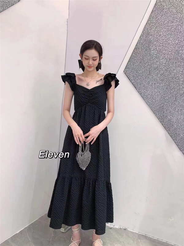 【 eleven 】 temperament flying sleeve A-line medium length dress 2560 \pcz