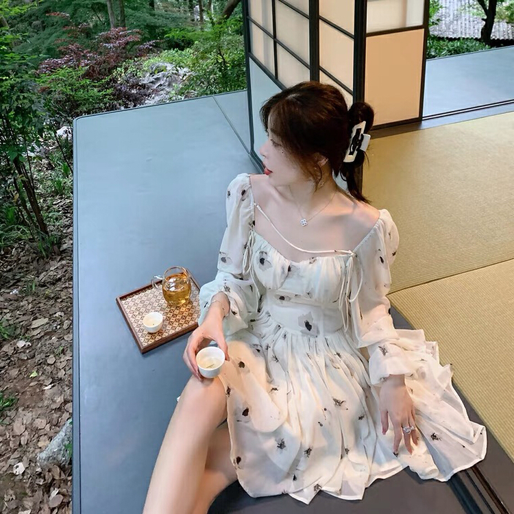 [Kiki studio] simple and elegant little fresh Fairy Dress 6080\hjy