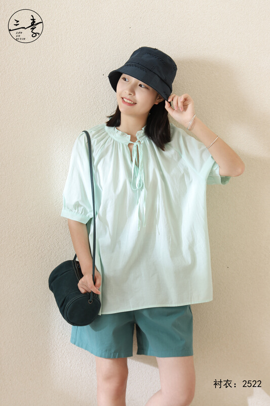 [original three element clothes] simple casual shirt 2522