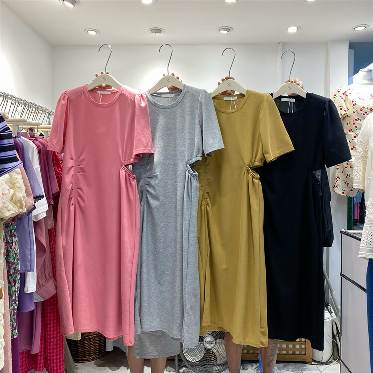 [OA] leisure simple side open waist dress 1506\xyy