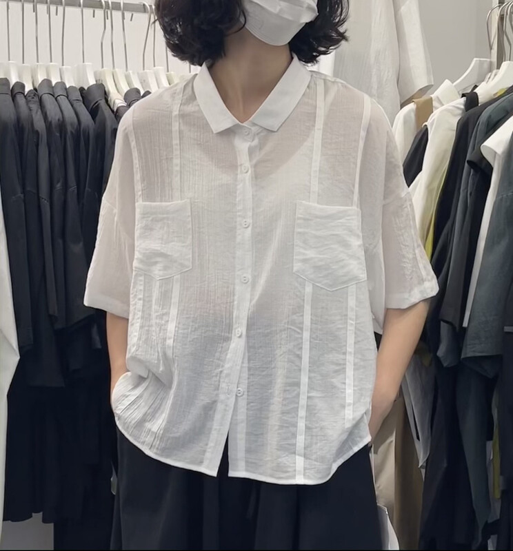 [three and two out] single breasted comfortable simple shirt 99137\l