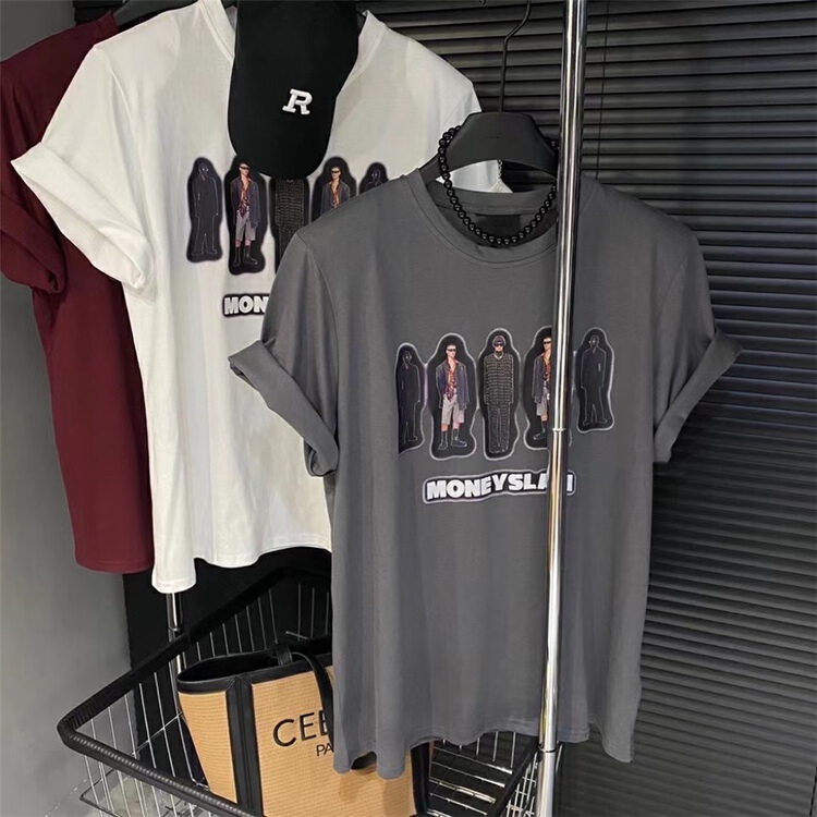 [DL] simple casual print loose short sleeve T-shirt 8723\wtt