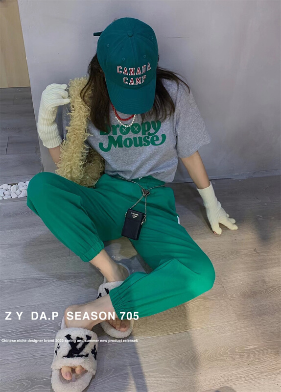 Original price 66.55! New year in early spring! [ZY] sports fashion high waist triangle design casual pants ys2-705\wtt