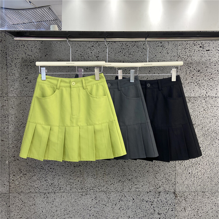 Original price 74.44! [wuzhinvhai] Korean versatile hem pleated skirt 83080\cls