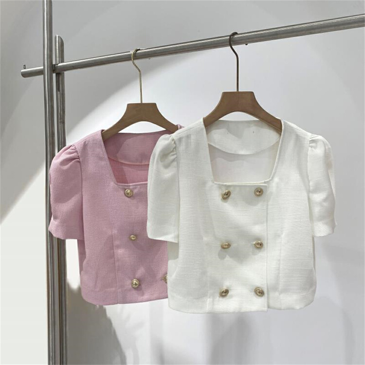 [Dazzi Daji] leisure simple square collar button short coat 519g\jj