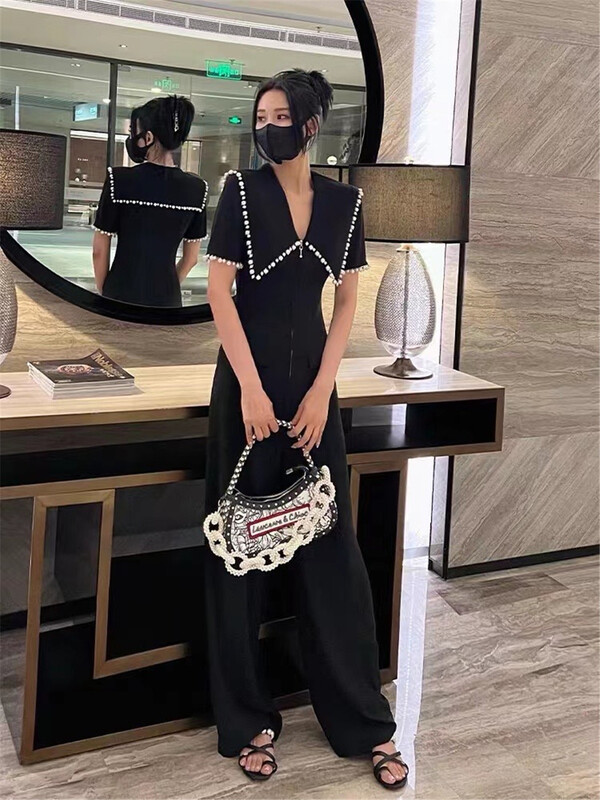 [Torreya grandis] temperament versatile slim solid Jumpsuit 9627\jj
