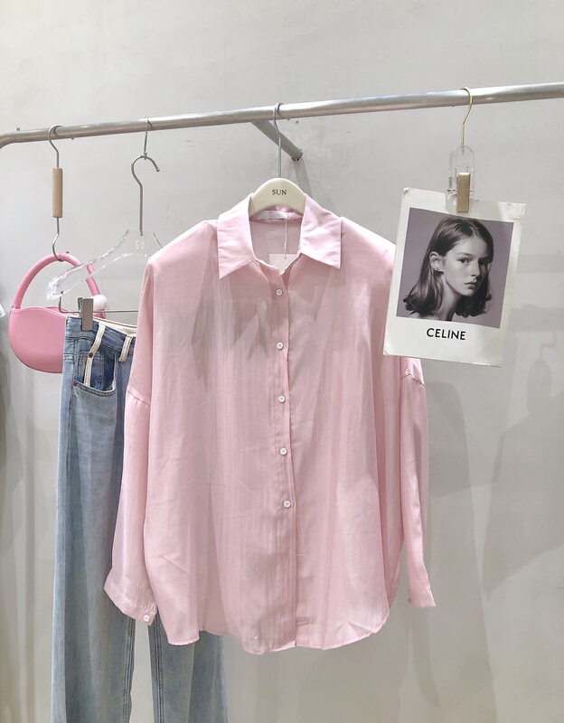 [sun] loose and versatile letter printed shirt cy1596\hyy