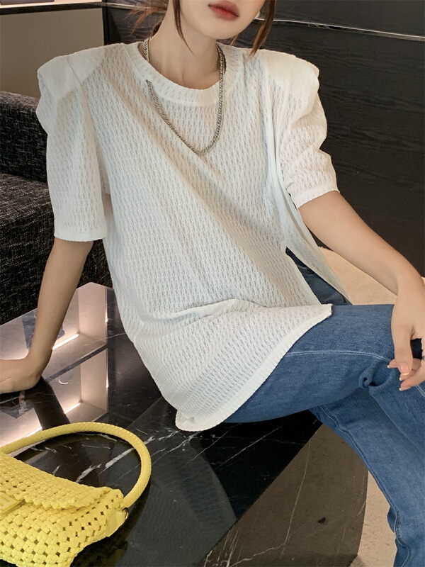 [aenna] casual simple solid short sleeve T-shirt 8243\jj