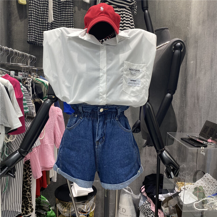 [F.D] simple casual loose sleeveless patch shirt 2221\wpl