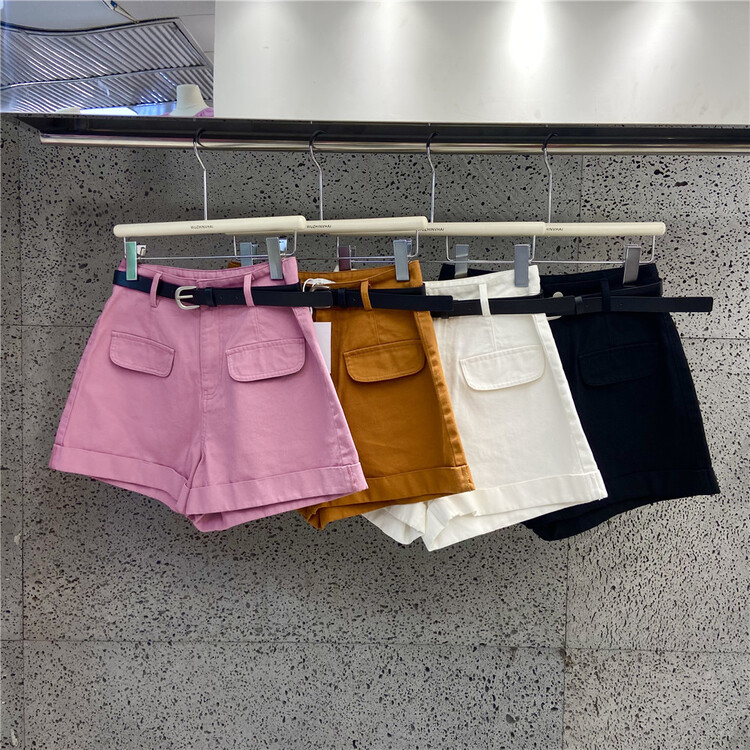 Original price 77.83! [wuzhinvhai] niche design decorative pocket casual shorts (with belt) 83081\cls