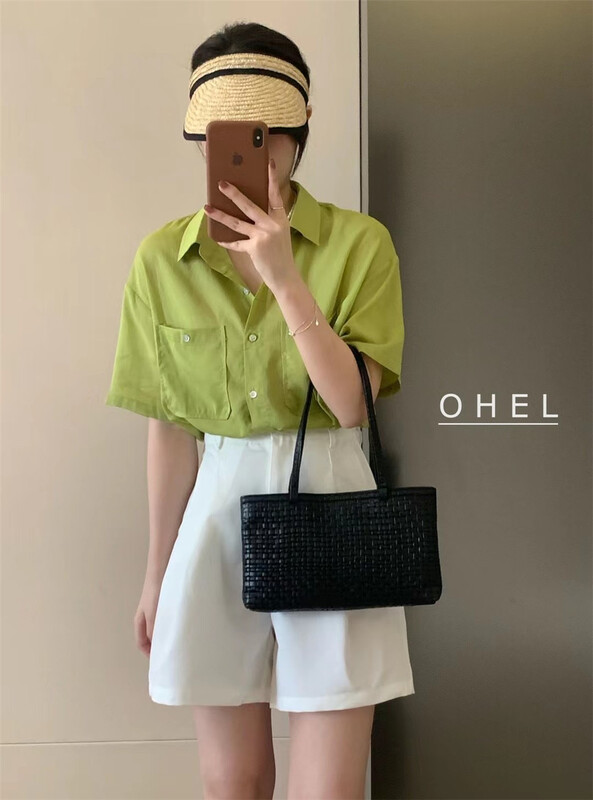 [Ohel] commuter simple loose Design Double Pocket Shirt 22150\cls