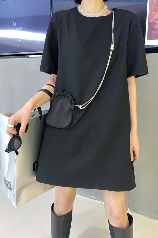 [LAN] solid color versatile Korean dress (with backpack) 0618\xyj