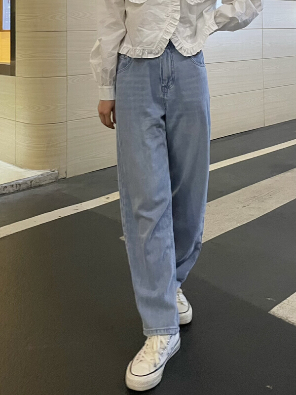[jyn jinyuning] Korean high waist casual jeans 10013\lsl