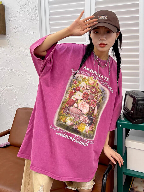 [lab eeda] American retro loose BF Street versatile round neck short sleeve T-shirt 3145\ozq