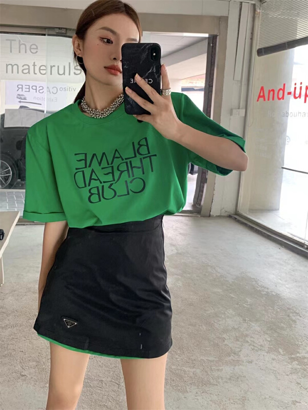 [aenna] casual loose letter versatile short sleeve T-shirt 8701\jj