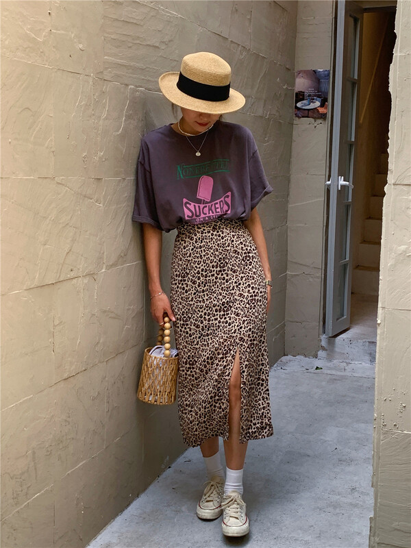 [KH] fashion personalized leopard print versatile skirt q003\zxx