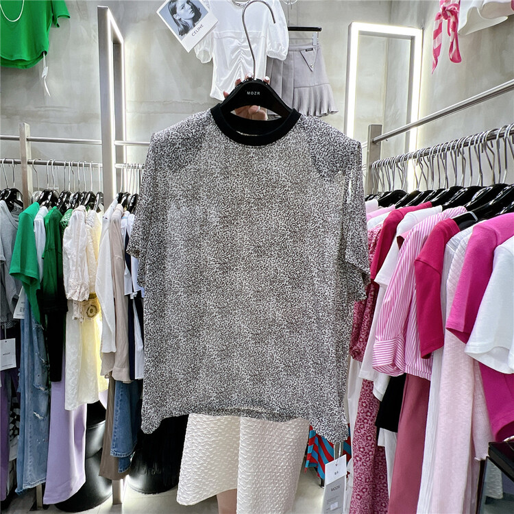 [mozr] round neck Pullover Korean Short Sleeve T-shirt 9057\xyj
