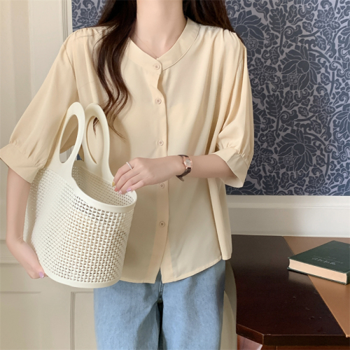 Real shooting and real price new summer design sense of minority can be sweet or salt chic lazy loose casual shirt top