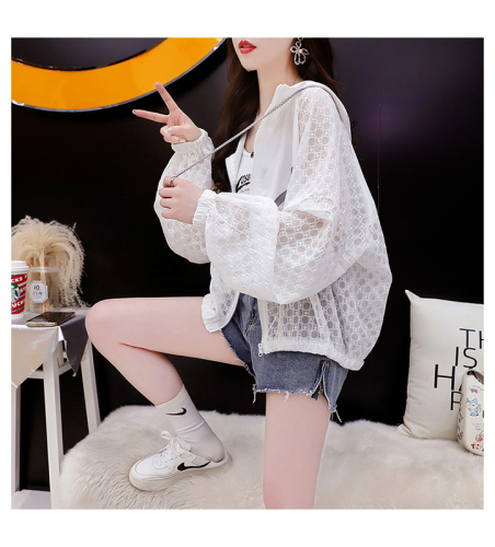 Summer dress Korean version 100% polyester stitching casual Zip Cardigan drying clothes large women's Jacket Women
