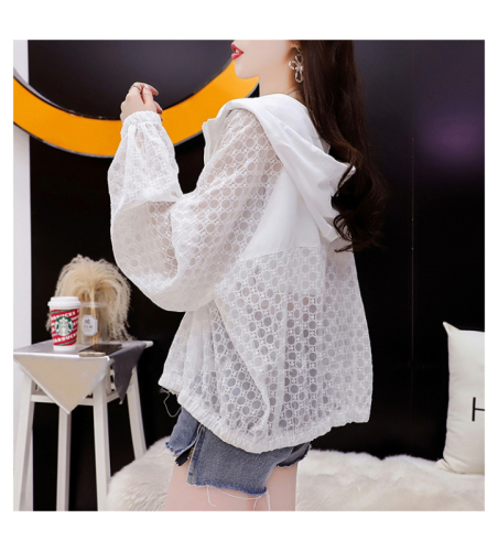 Summer dress Korean version 100% polyester stitching casual Zip Cardigan drying clothes large women's Jacket Women