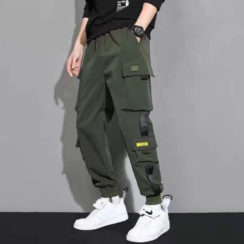 Overalls spring and summer men's thin pants loose and versatile Leggings sweatpants trend casual cropped pants men