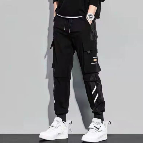 Overalls spring and summer men's thin pants loose and versatile Leggings sweatpants trend casual cropped pants men